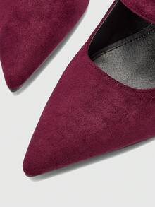 CUCCOO BIZCHIC Escarpins à talons épais avec boucle métallique de couleur abricot pour femmes. Design minimaliste classique, idéal pour le travail, les sorties, les fêtes, les vacances et les mariages - Fushia - Voir 8