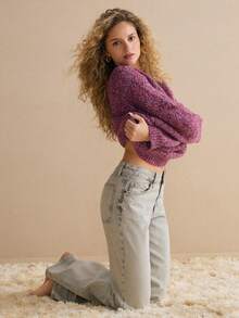 MOTF PREMIUM 秋冬羊毛圆领毛衣 - 紫色 - 查看 7