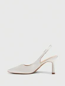CUCCOO BIZCHIC 女士优雅尖头高跟鞋，通勤必备 - 白色 - 查看 10