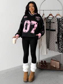 Bộ 2 món đồ thời trang dạo phố thể thao, phong cách Punk, #07 Jersey Graphic Butterfly Graphic Butterfly, thoải mái cho mùa thu/đông - Nhiều màu - Xem 2