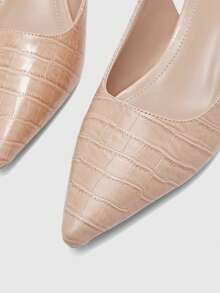 CUCCOO BIZCHIC Tacones altos de mujer con diseño de hebilla y punta afilada, versátiles para uso diario - Marrón Mocha - Ver 8