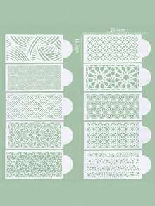 10pcs Cake Decorating Mold, Cake Cutout Pattern Border Printing Mold, Suitable For DIY Baking Tools - Clear - View 7