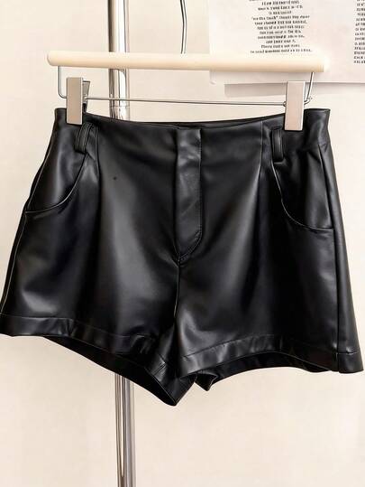INAWLY Plus Size Solid Color Versatile Casual Shorts