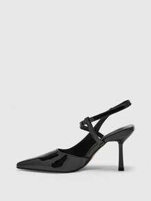 CUCCOO BIZCHIC Women's Pointed Toe Buckle Design Fashionable High Heels, Versatile For Daily Wear Valentine's Day - Black - View 10
