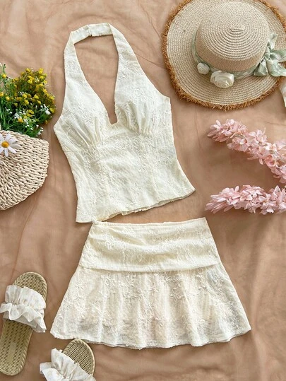 Soleia Damkjol med broderad A-linje, enfärgad och avslappnad passform