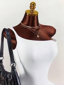 Amplova 2026新款露肩扭结白色极简A字下摆拼接面料女式连体裤 - 白色 - 查看 5