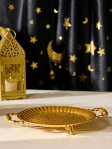 Cirelle Golden Handled Display Tray - European Style Round Tray For Luxury Jewelry & Perfume, Vanity Centerpiece Decoration - Multicolor - View 7