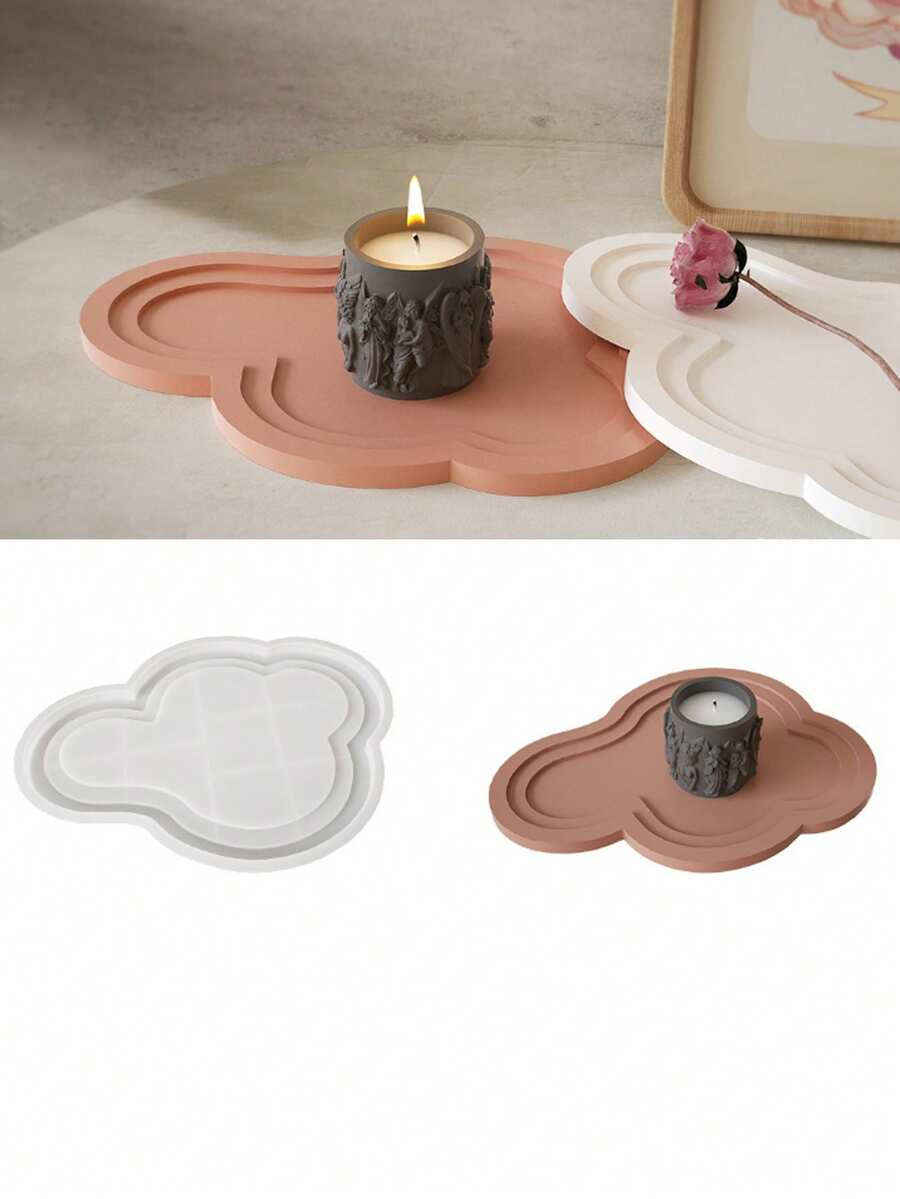 1个不对称硅胶托盘模具，水晶树脂模具，镜面，不对称云朵托盘，硅胶模具，家居装饰，返校季 - 硅膠模具 - 查看 1