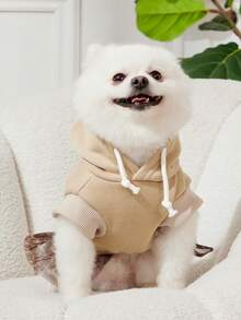 PETSIN 1pc Pet Dog & Cat Universal Hooded Sleeveless Khaki Patchwork Leopard Print Mesh Heart Pattern Casual Dog Dress - Multicolor - View 3