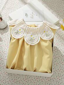 Souflis Souflis 女婴轻盈花朵领长袖A字连衣裙，优雅大方，适合春夏穿着，面料柔软亲肤。 - 黃色 - 查看 4