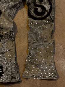 INAWLY Quần ống rộng lưng thun in chữ và cành cây cho nữ - Nhiều màu - Xem 3