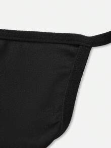 DrisQ Quần lót nam màu đen gợi cảm tối giản kiểu dây thong với hạt cườm bạc ở phía sau. - màu đen - Xem 5