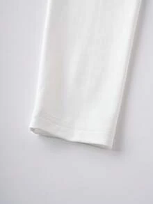 BATMAN X SHEIN Men's Casual Bat Print Round Neck Long Sleeve T-Shirt, Autumn - White - View 6