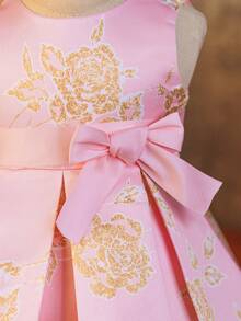 Glamorique Kids Young Girls Flower Bridesmaid Dress, Wedding, Suitable For Formal Occasions, Piano Performance, Birthday Party, Summer Pink Cute Elegant - Pink - View 7