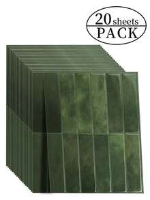 10/20片装自粘瓷砖，防水砖纹3D纹理墙板 - DIY可移除自粘防溅瓷砖，适用于厨房、浴室和派对装饰 - 彩色 - 查看 6