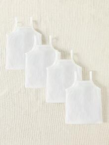 SHEIN 4pcs/Set Baby Girls' Casual Comfortable Camisole Tops, Spring/Summer