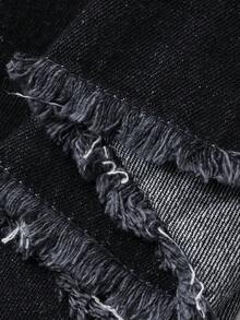 FRIFUL 女士休闲水洗牛仔无袖外套 - 藍色 - 查看 8