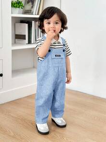 Newborn Baby Boy Blue Gray Bib Jumpsuit,Summer Casual Preppy Family Matching Outfit For Birthday Party,Wedding,Baptism,Performance&1st Birthday Shower - Dusty Blue - View 6
