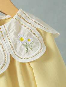 Souflis Souflis 女婴轻盈花朵领长袖A字连衣裙，优雅大方，适合春夏穿着，面料柔软亲肤。 - 黃色 - 查看 9