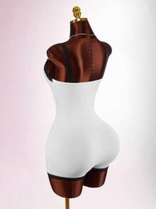 Amplova Women's Tight Jumpsuit With Contrast Lace Trim, Sexy & Minimalist, Suitable For Casual Wear - Black and White - View 7