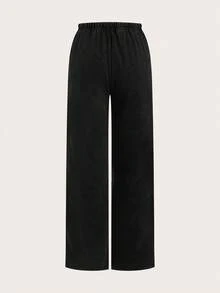 SHEIN Attitoon 女士休闲低腰直筒运动裤，适合夏季穿着，纽约英伦印花图案 - 彩色 - 查看 8