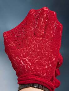 SHEIN Women's Fashionable Sexy Hollow Out Backless Bodysockings, Going Out - Burgundy - View 6