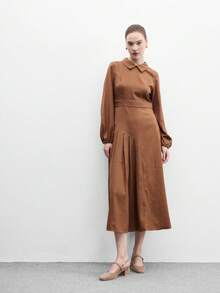 CUCCOO BIZCHIC 女士经典简约方头粗跟高跟鞋，日常百搭 - 駝色 - 查看 6