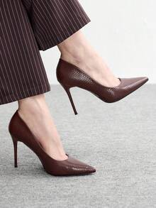 CUCCOO BIZCHIC 新款百搭尖头高跟女式礼服鞋 - 鏽棕色 - 查看 5