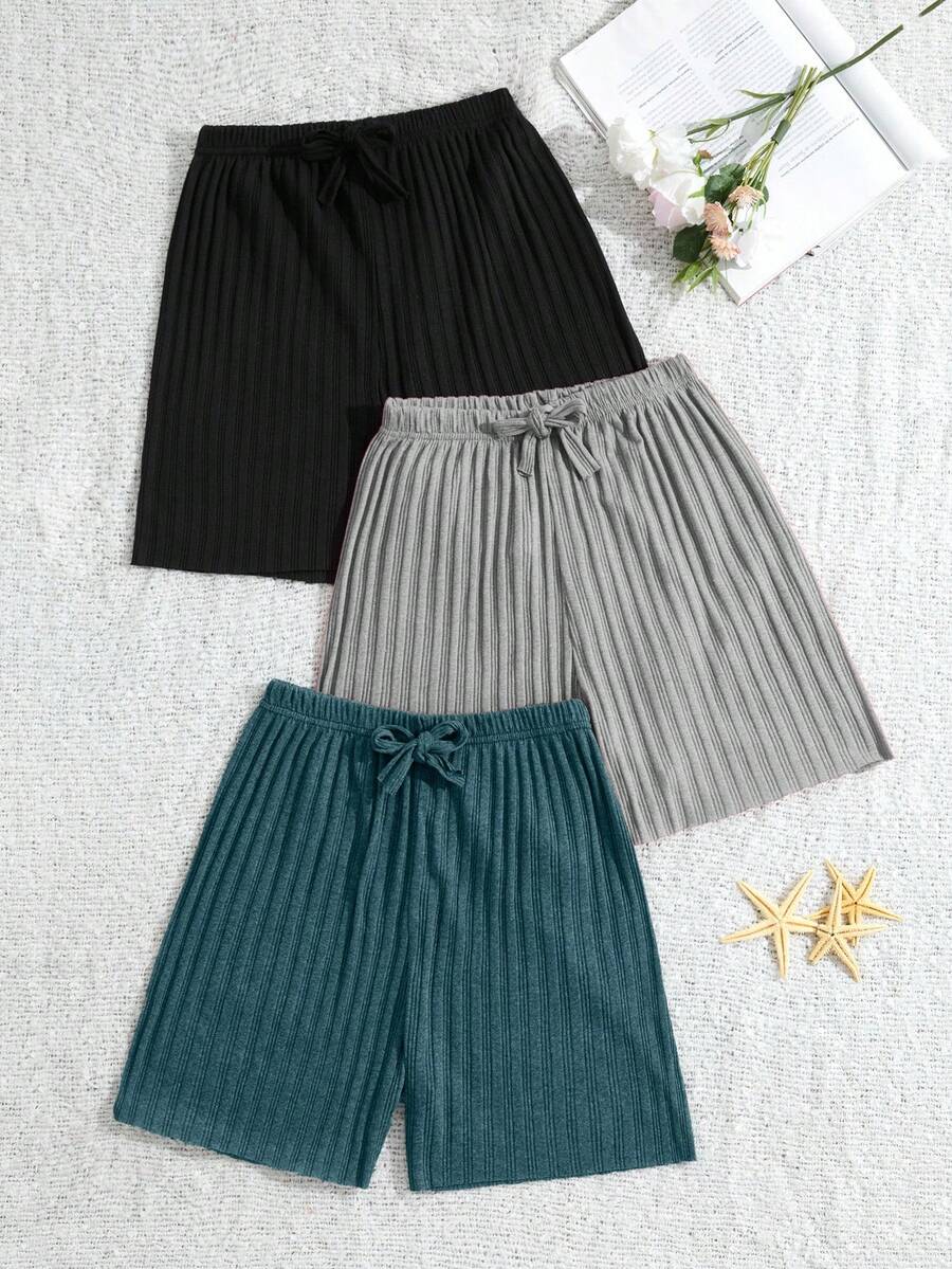 EURMUSE Women 3 Packs Multicolour Homewear Sleep Bottom Set - Multicolor - View 1