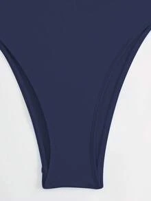 Swim Oasis 女士夏季沙滩度假镂空海星装饰褶皱连体泳衣，带系带长裙 - 藏蓝色 - 查看 8