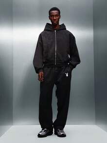 PLAYBOY X SUMWON Acid Washed Zip Through Hoodie With Centre Pocket Vintage Style Comfortable Casual Sweatshirt Winter Streetwear Essential