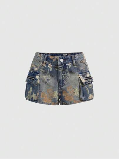 Grunge Punk Summer Outfits For Women Distressed Denim Low Waist Mini Shorts