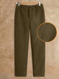 HIMLAND מכנסי קז'ואל בצבע אחיד לגברים