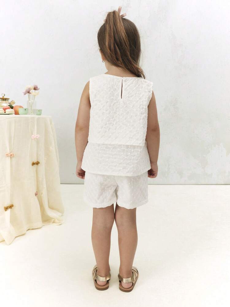 Ensemble débardeur et short Anglaise avec détails de nœud