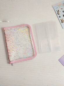 Sticker Storage Organizer Binder A5 Sticker Collecting Book, Sticker Organizer Binder, Reusable Zipper Album With Clear Laser Star Cover And Pocket Pages, Journal Albums Diary School Office Supplies, Perfect For Stickers, Small Accessories - Multicolor - View 6