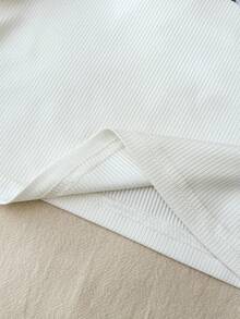 SHEIN Conjunto de Camisola con Oso Lindo y Ribete de Encaje & Pantalones Cortos con Botones para Adolescentes, Primavera & Verano, Día de San Valentín, Estilo Clean Girl/Americano, Femenino - Albaricoque - Ver 7