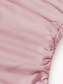SHEIN Serisse Kids 少女纯色褶皱长袖长连衣裙，休闲日常秋冬优雅连衣裙 - 藕粉色 - 查看 10