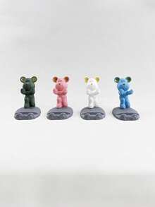 1个卡通熊造型手机支架，兼容手机和平板电脑，适用于办公桌面、床头柜、客厅、书房、卧室等场所，也是送礼佳品！开学季必备 - 綠色熊 - 查看 2