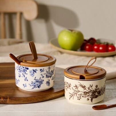 Cirelle French Style Ceramic Spice Jars - Elegant Set For Salt, Pepper & Seasonings, Kitchen Storage Essentials