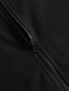 PAVTROS 男士休闲百搭字母印花夹克，秋季款 - 黑色 - 查看 6