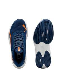Puma Lite Junior Kids Sports Running Shoe Navy Blue 401512 - Persian Blue-Orange Glo- White - View 2