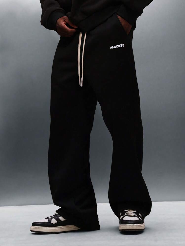 PLAYBOY X SUMWON Wide Leg Drawstring Sweatpants With Text