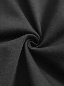 Airaco Women's Casual Loose Cinched Waist Hooded Sweatshirt - Black - View 5