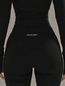 Musera Sport Quần Yoga ống loe ôm sát có sọc bên hông, chỉ bao gồm phần dưới, thích hợp cho tập luyện thể thao mùa đông, tập gym, tập luyện thể dục, chất liệu hợp kim. - màu đen - Xem 5