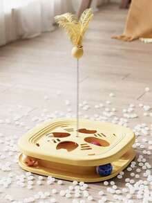 PETSIN 1件装宠物猫玩具迷宫挖掘趣味游乐场宠物益智玩具铃铛羽毛猫棒宠物自娱自乐玩具宠物玩具宠物用品