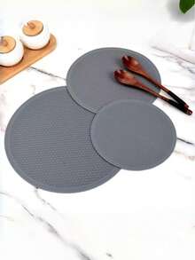 Gray Silicone Honeycomb Insulation Pads & Pot Holder Set, Non-Slip Jar Opener, Microwave Mat - Practical Christmas Gifts For Home & Kitchen Must Haves, Cooking Utensils - Grey - View 6
