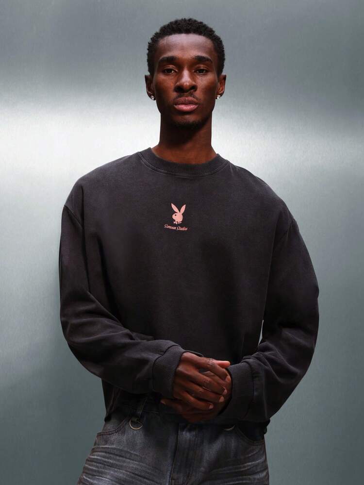 PLAYBOY X SUMWON Graphic Long Sleeve Boxy Tee