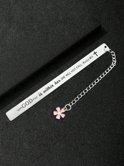 1pc Floral Christian Religious Bookmark, Inspirational Gift For Daughter, Son, Book Lovers, Graduates, Bible Verse, Religious Text Gift For Friends, Baptism Faith Gift