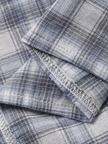 DAZY 女士格子无袖宽松长款睡裙 - 紫色 - 查看 8