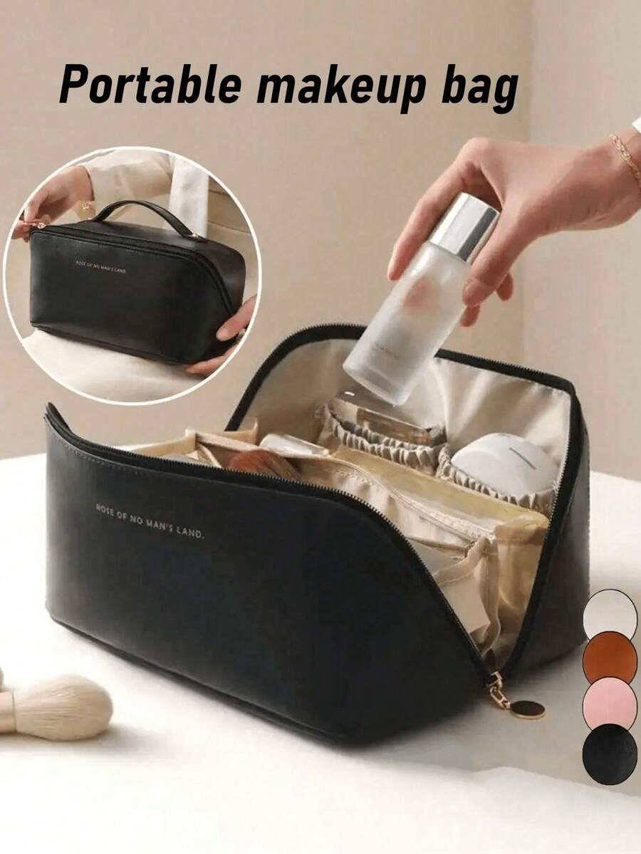 1 chiếc túi đựng mỹ phẩm PU chống thấm nước, dung tích lớn và nhỏ dành cho nữ, túi du lịch đa năng, túi đựng mỹ phẩm, túi chăm sóc da, túi đựng đồ dùng cá nhân, đồ dùng cần thiết khi đi du lịch, đi du thuyền, ở ký túc xá, thích hợp sử dụng mùa hè, đồ trang trí phòng tắm, phụ kiện phòng tắm cho năm học mới. - Nhiều màu - Xem 1